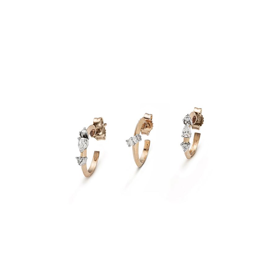 Rose gold 'Balance' set with diamonds BALANCE | SET 3 OR CER BRILLAU9R CT 0,35